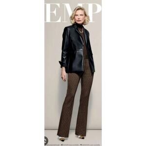 CAbi #4495 Women's Black James Faux Leather Blazer Jacket Size Medium